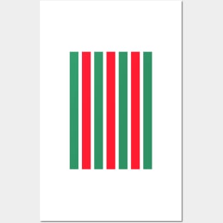 Fluminense Classic Retro Red and Green Stripes 1968 Posters and Art